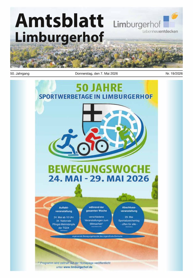 Amtsblatt Limburgerhof Titelblatt 19/2026
