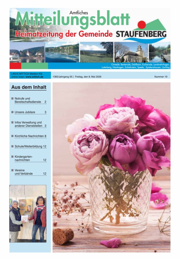 Heimatzeitung der Gemeinde Staufenberg Titelblatt 19/2026