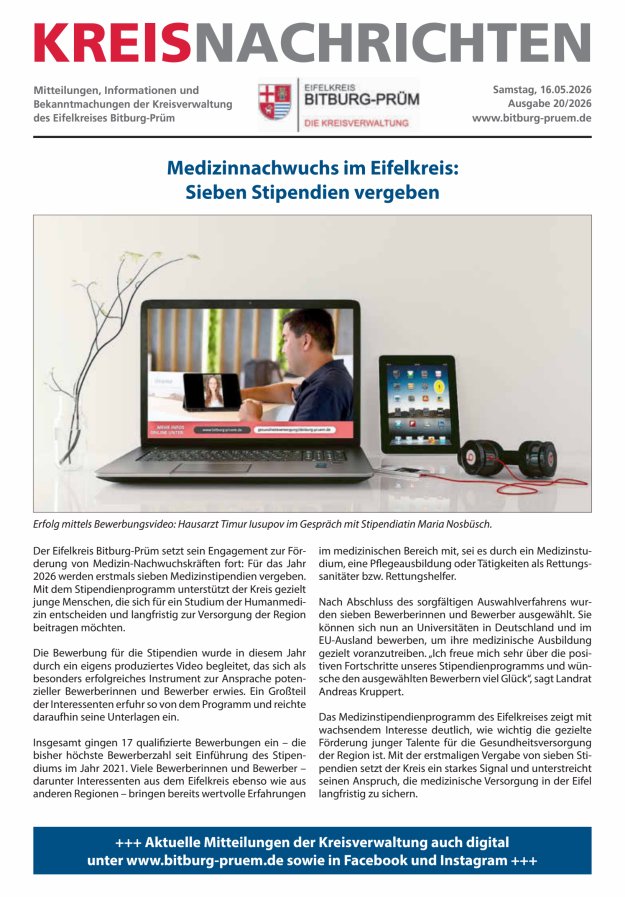 Kreis Bitburg-Prüm Titelblatt 20/2026
