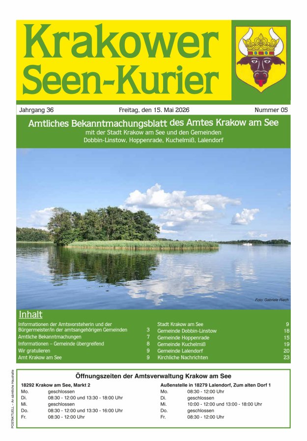 Krakower Seen-Kurier Titelblatt 05/2026