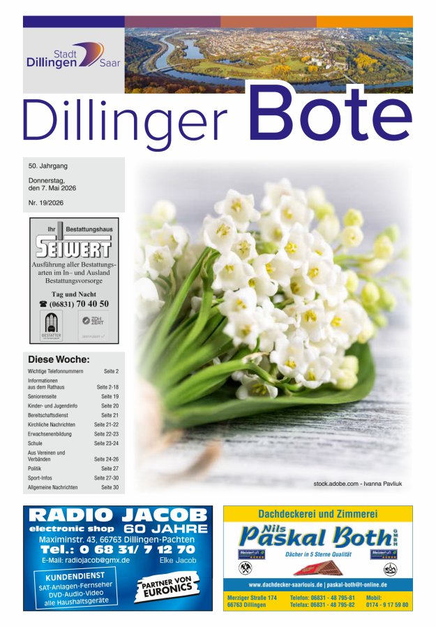 Dillinger Bote Titelblatt 19/2026