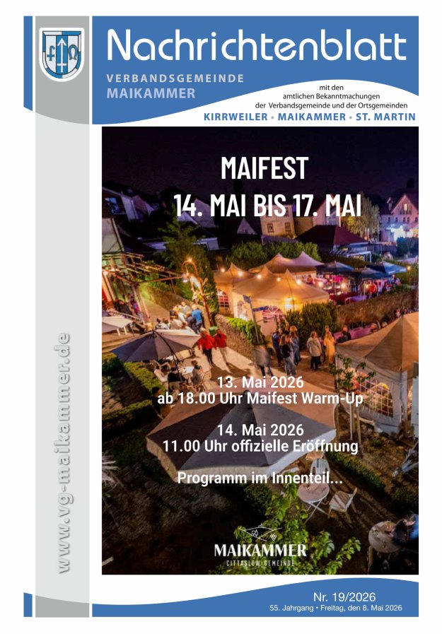 Nachrichtenblatt VG Maikammer Titelblatt 19/2026