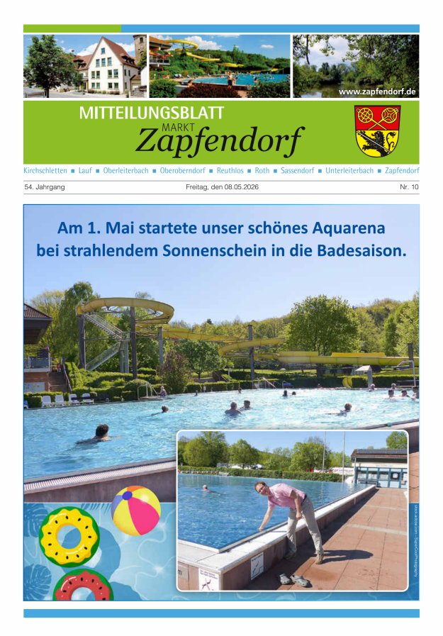 Mitteilungsblatt Markt Zapfendorf Titelblatt 10/2026