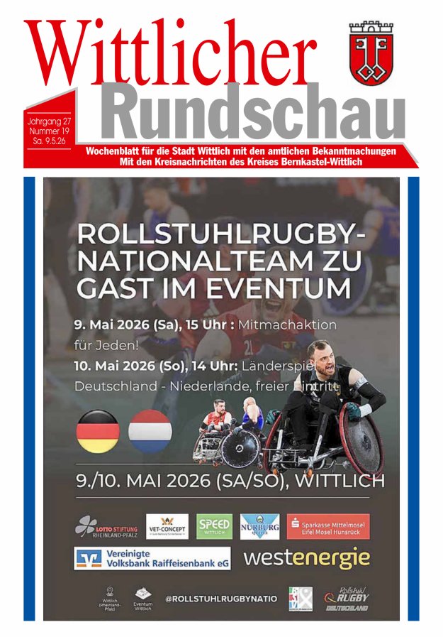 Wittlicher Rundschau Titelblatt 19/2026