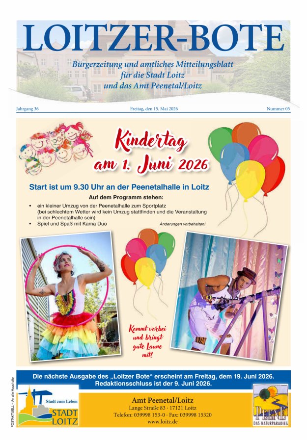 Loitzer Bote Titelblatt 05/2026