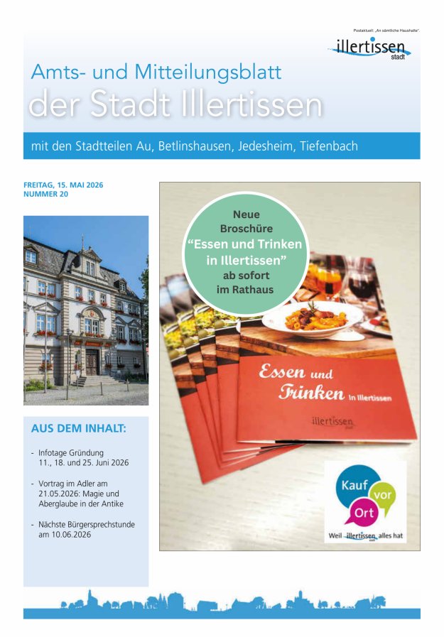 Amts- und Mitteilungsblatt Stadt Illertissen Titelblatt 20/2026