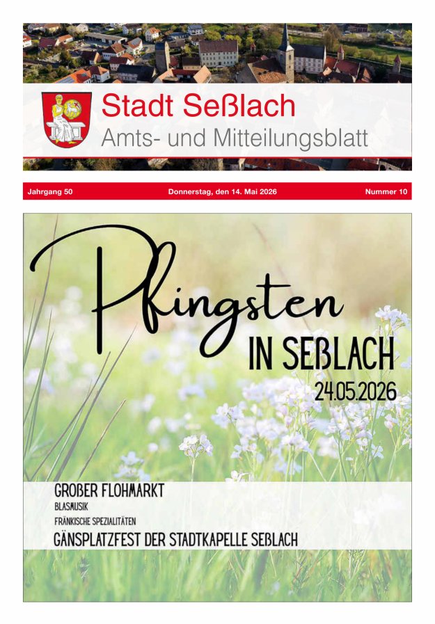 Amts- und Mitteilungsblatt Stadt Seßlach Titelblatt 10/2026