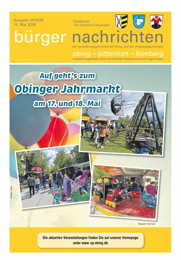 Bürger Nachrichten Obing Pittenhart Kienberg Titelblatt 20/2026