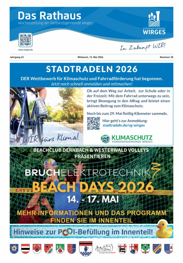 Das Rathaus - Informationen für die Bürger in der VG Wirges Titelblatt 20/2026