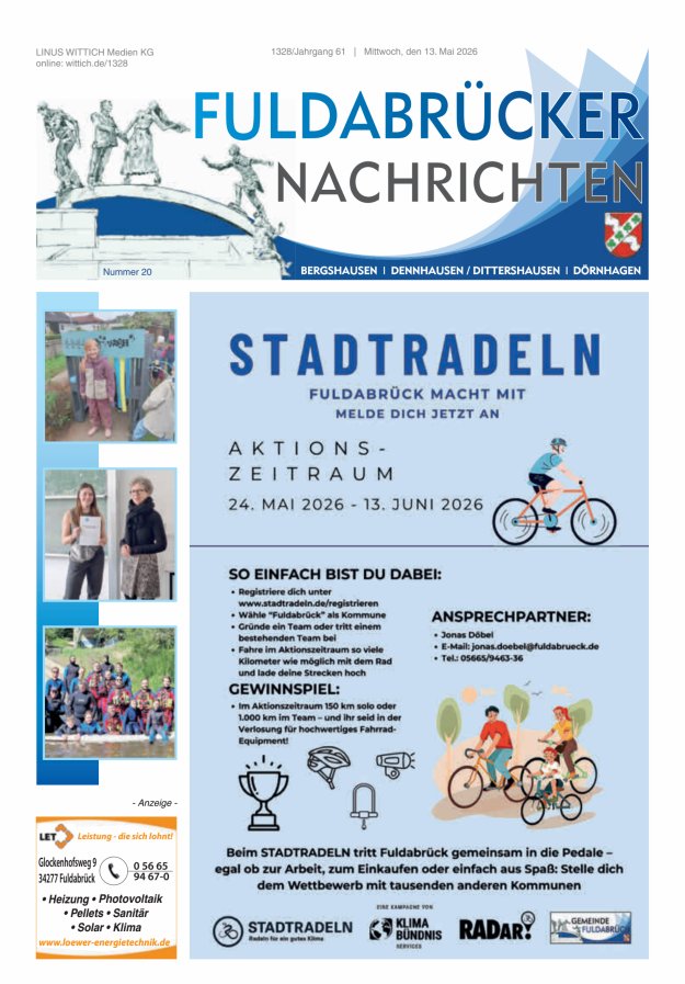 Fuldabrücker Nachrichten Titelblatt 20/2026