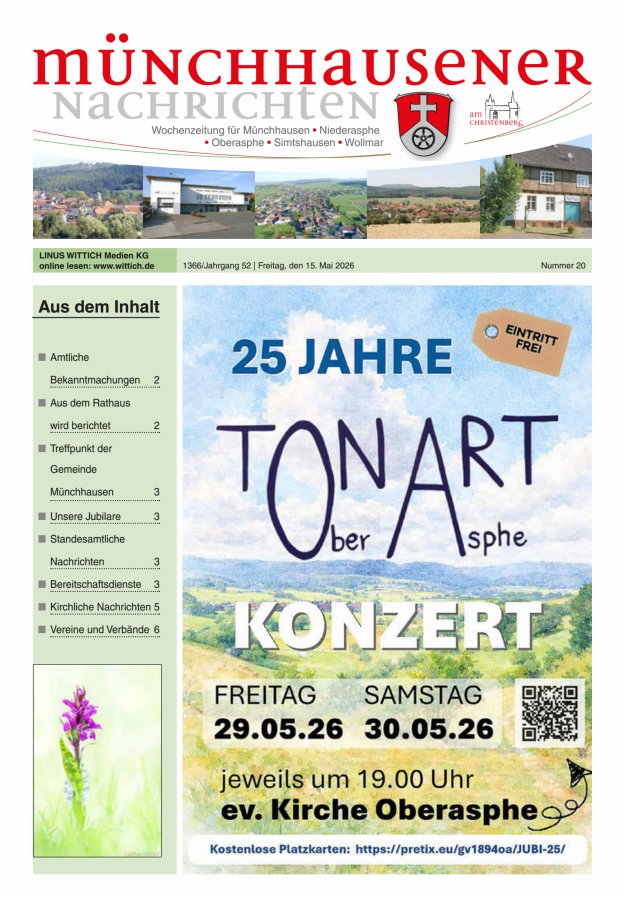 Münchhausener Nachrichten Titelblatt 20/2026