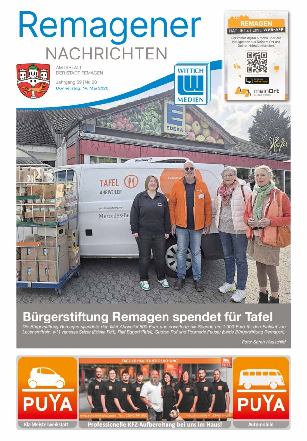 Remagener Nachrichten Titelblatt 20/2026