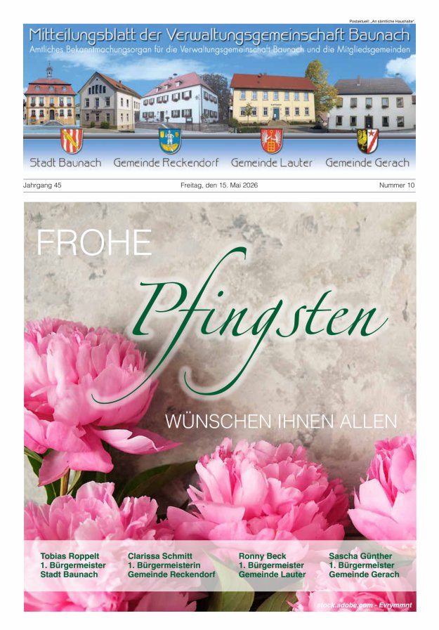 Mitteilungsblatt Verwaltungsgemeinschaft Baunach Titelblatt 10/2026