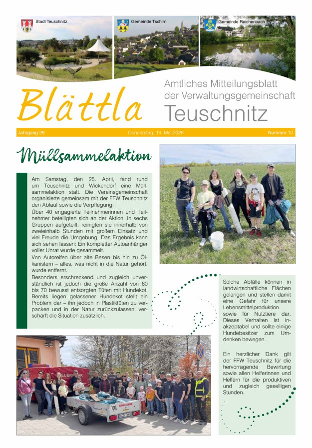 VG-Nachrichten Teuschnitz Titelblatt 10/2026
