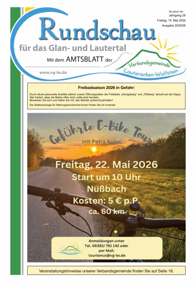 Rundschau für das Glan- und Lautertal Titelblatt 20/2026