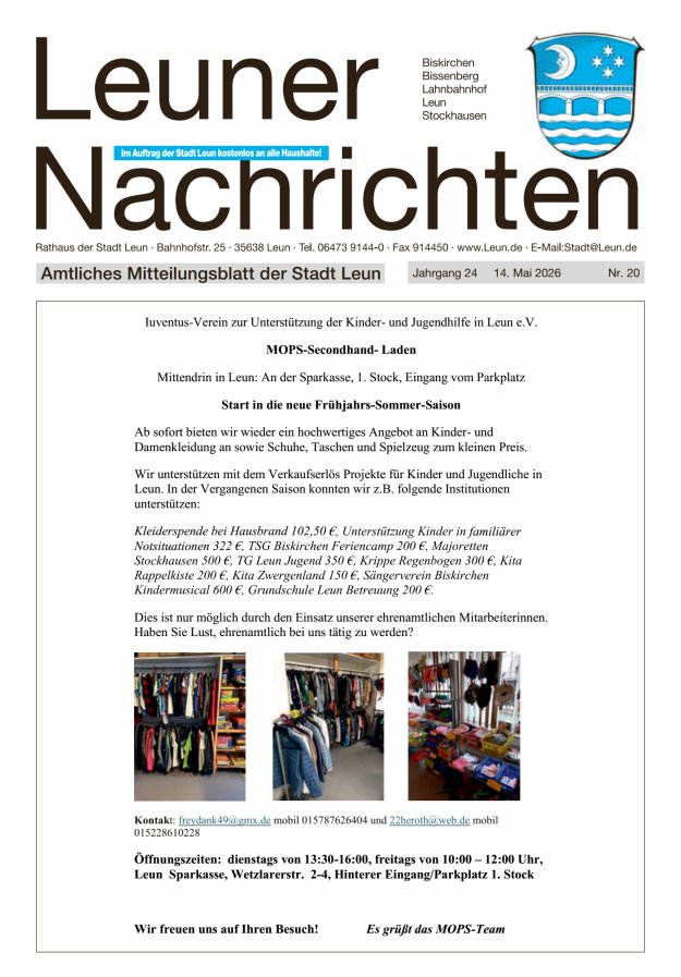 Leuner Nachrichten Titelblatt 20/2026