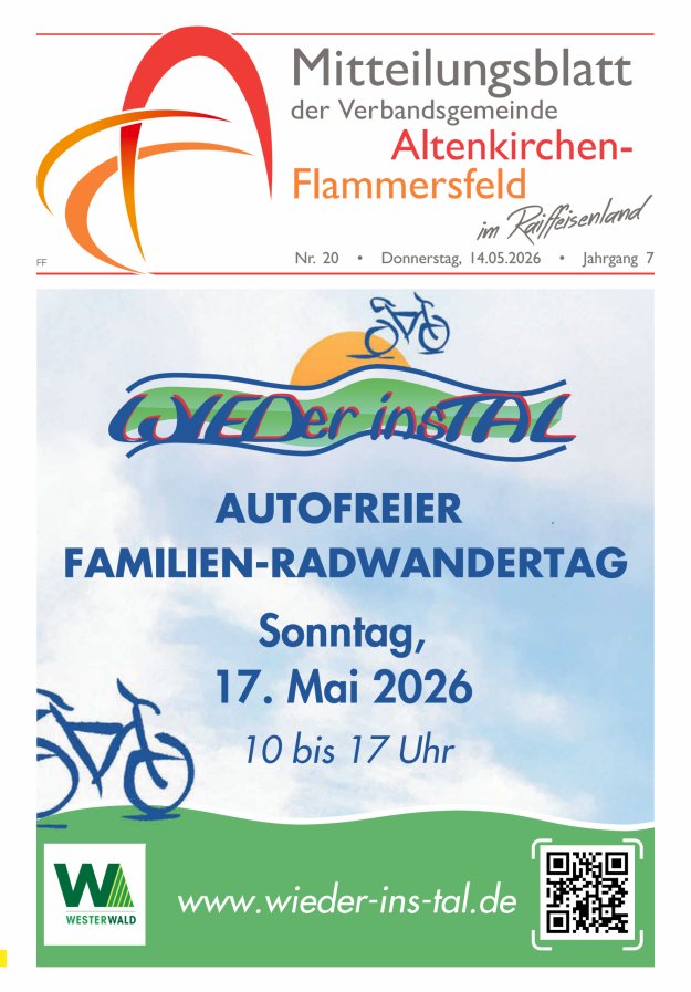 Mitteilungsblatt Verbandsgemeinde Altenkirchen-Flammersfeld Ausg Flammersfeld Titelblatt 20/2026
