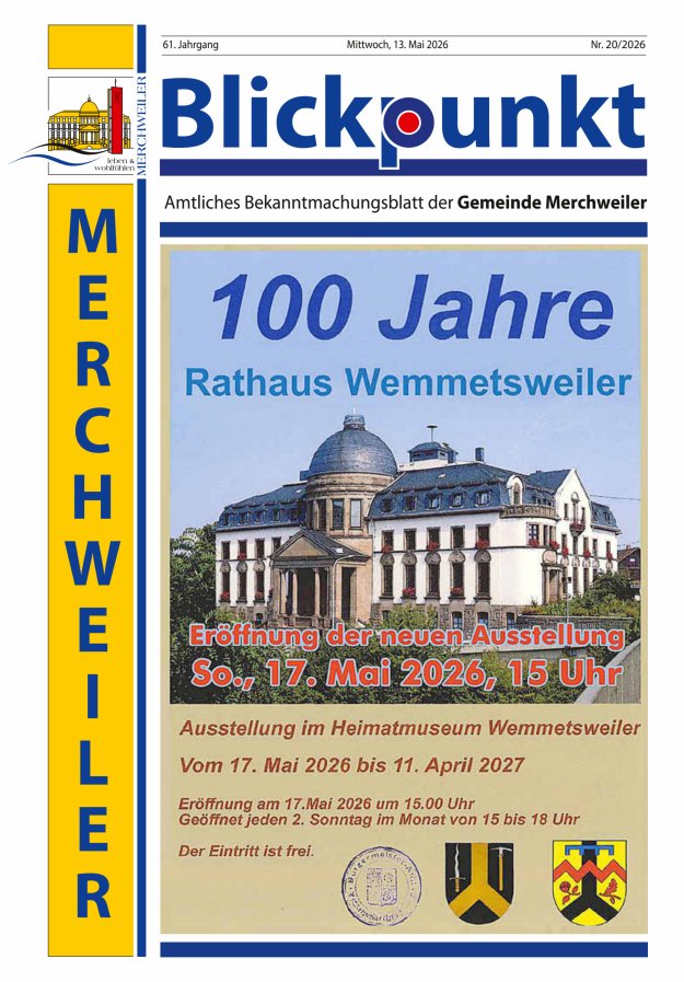 Blickpunkt Merchweiler Titelblatt 20/2026