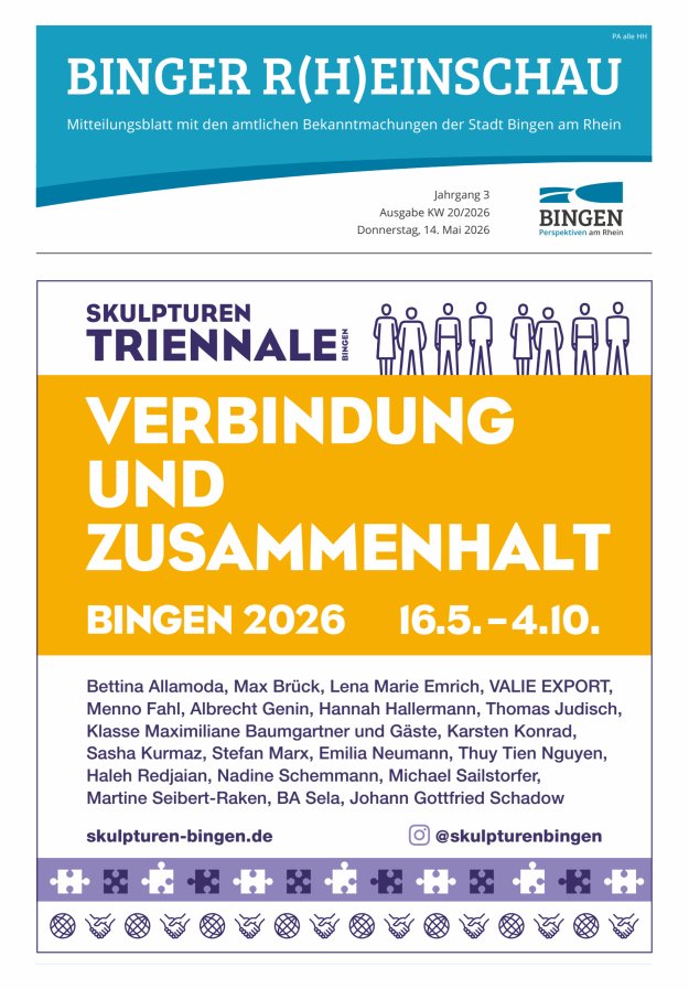 Binger R(h)einschau - Mitteilungsblatt mit den Amtlichen Bekanntmachungen der Stadt Bingen Titelblatt 20/2026