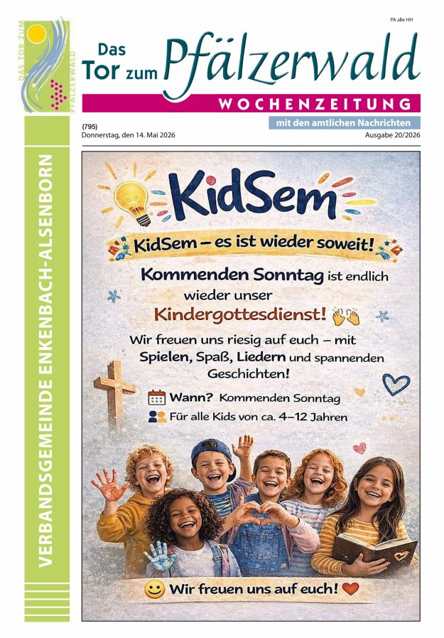 Das Tor zum Pfälzer Wald - VG Enkenbach-Alsenborn Titelblatt 20/2026