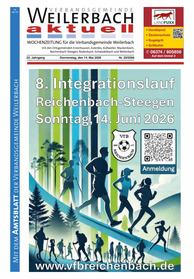 Verbandsgemeinde Weilerbach aktuell Titelblatt 20/2026