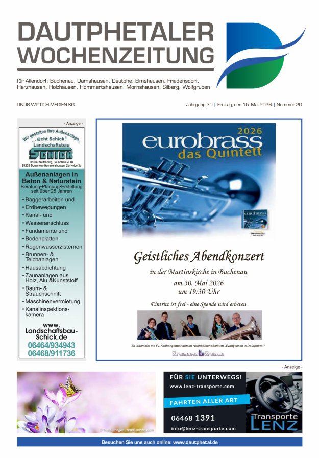 Dautphetaler Wochenzeitung Titelblatt 20/2026