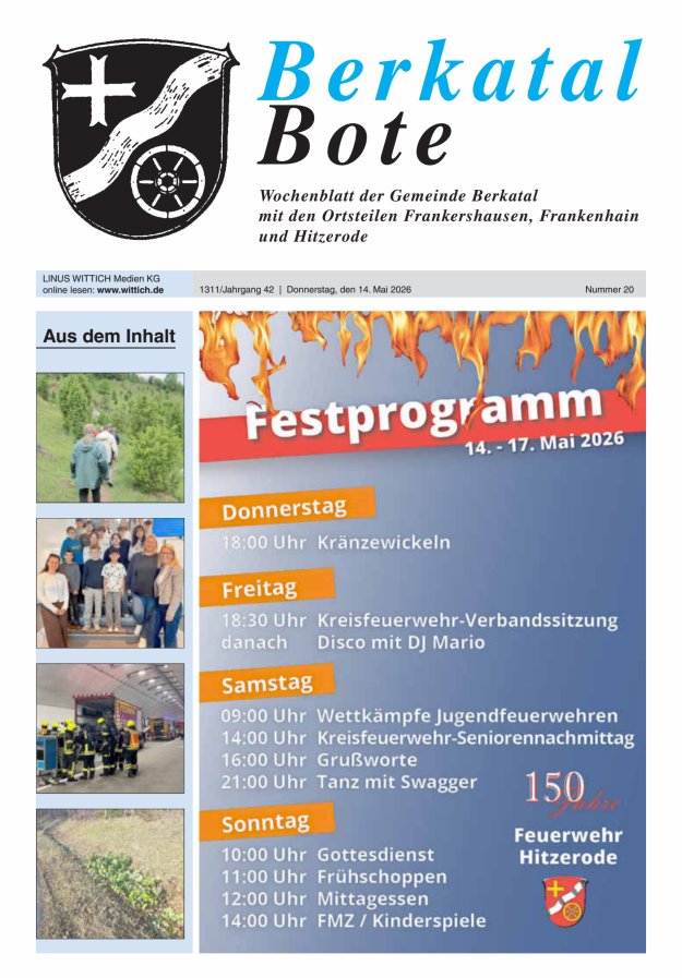 Berkatal Bote Titelblatt 20/2026