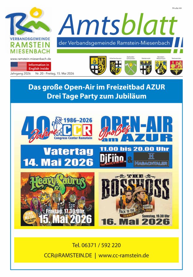 Amtsblatt VG Ramstein-Miesenbach Titelblatt 20/2026