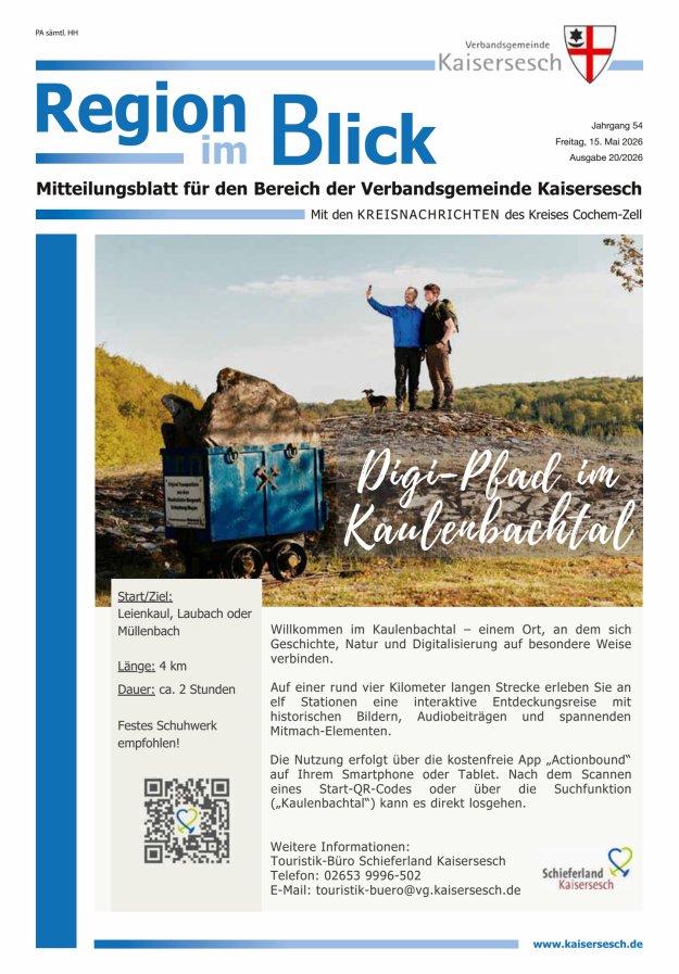 Region im Blick VG Kaisersesch Titelblatt 20/2026