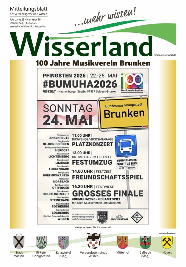 Mitteilungsblatt Wissen - Wisserland...mehr wissen! Titelblatt 20/2026