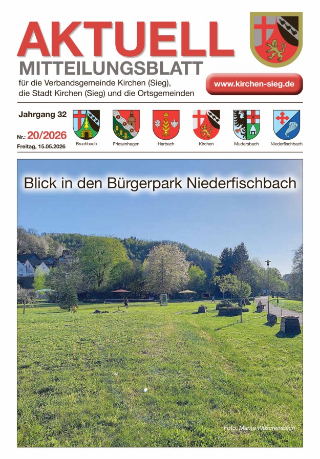 Aktuell - Mitteilungsblatt für die VG Kirchen (Sieg) Titelblatt 20/2026