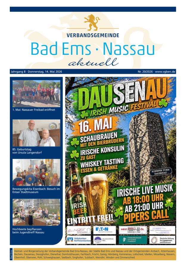 Bad Ems-Nassau aktuell Ausgabe Bad Ems Titelblatt 20/2026