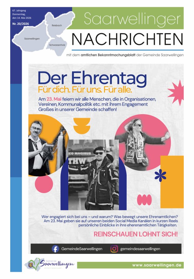 Saarwellinger Nachrichten Titelblatt 20/2026