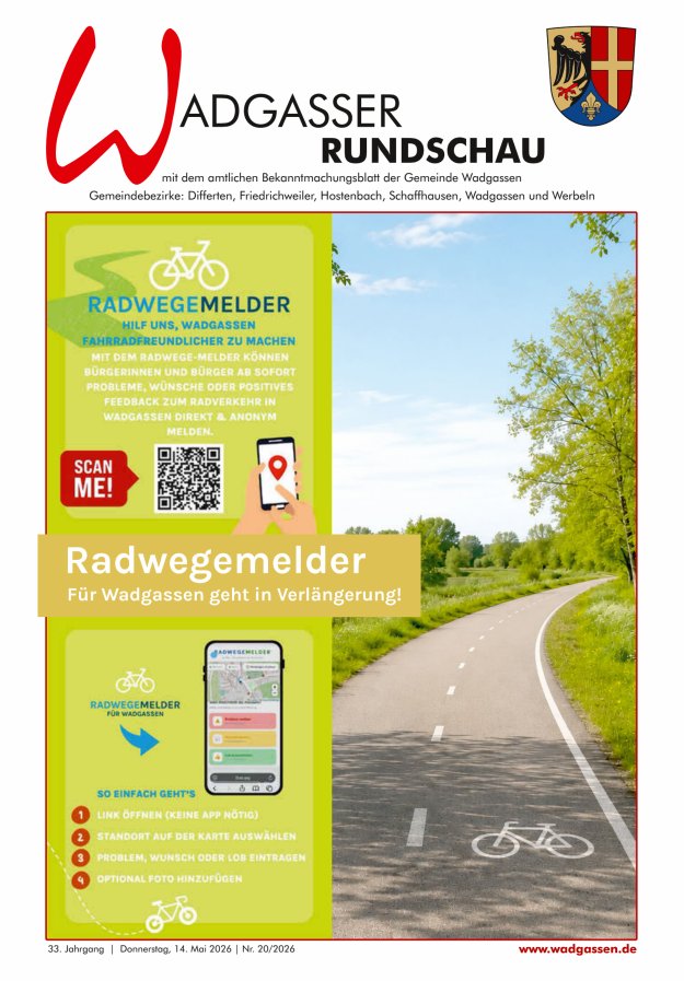 Wadgasser Rundschau Titelblatt 20/2026