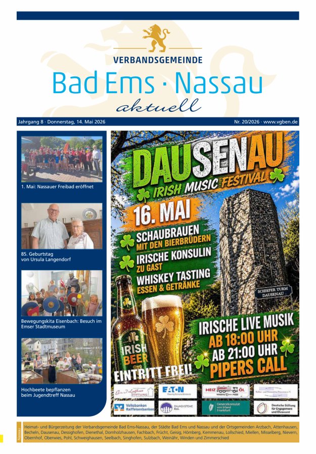 Bad Ems-Nassau aktuell Ausgabe Nassau Titelblatt 19/2026