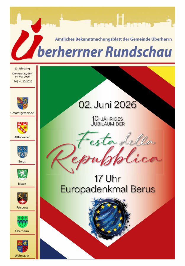 Überherrner Rundschau Titelblatt 20/2026