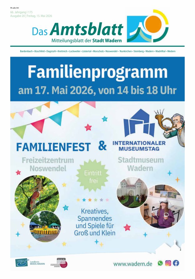 Stadt Wadern Titelblatt 20/2026