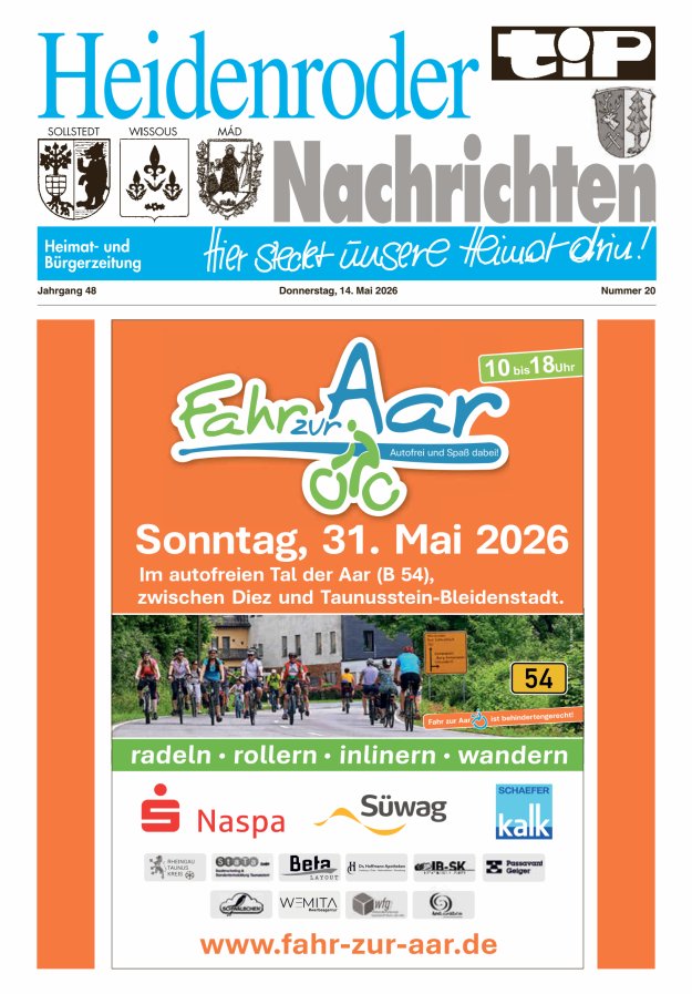 "tip" Heidenroder Nachrichten Titelblatt 20/2026