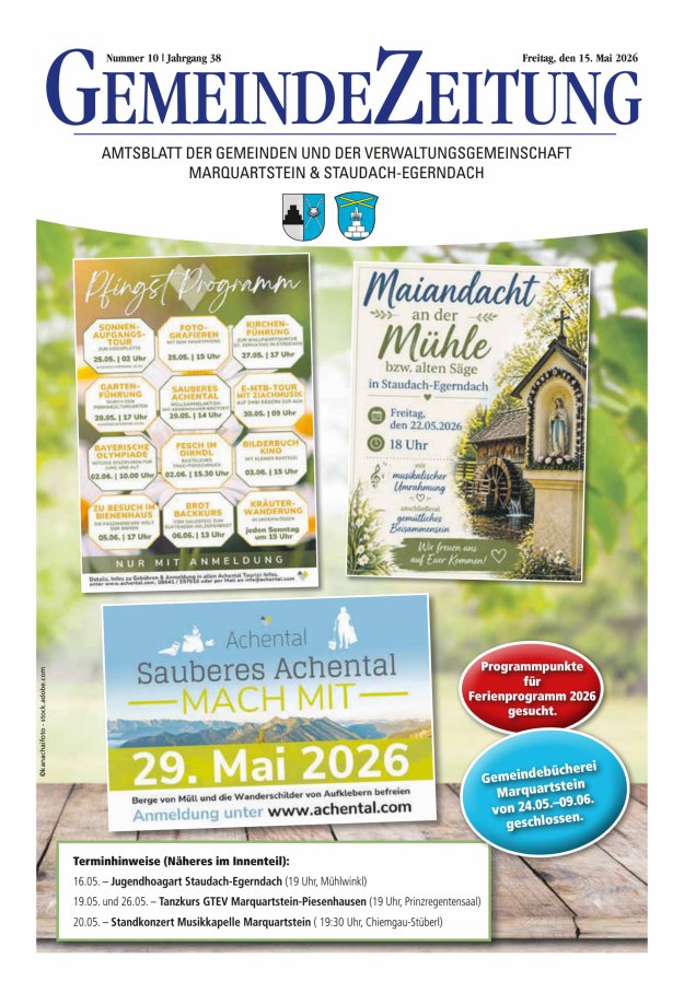 Marquartsteiner und Staudach-Egerndacher Nachrichten Titelblatt 10/2026