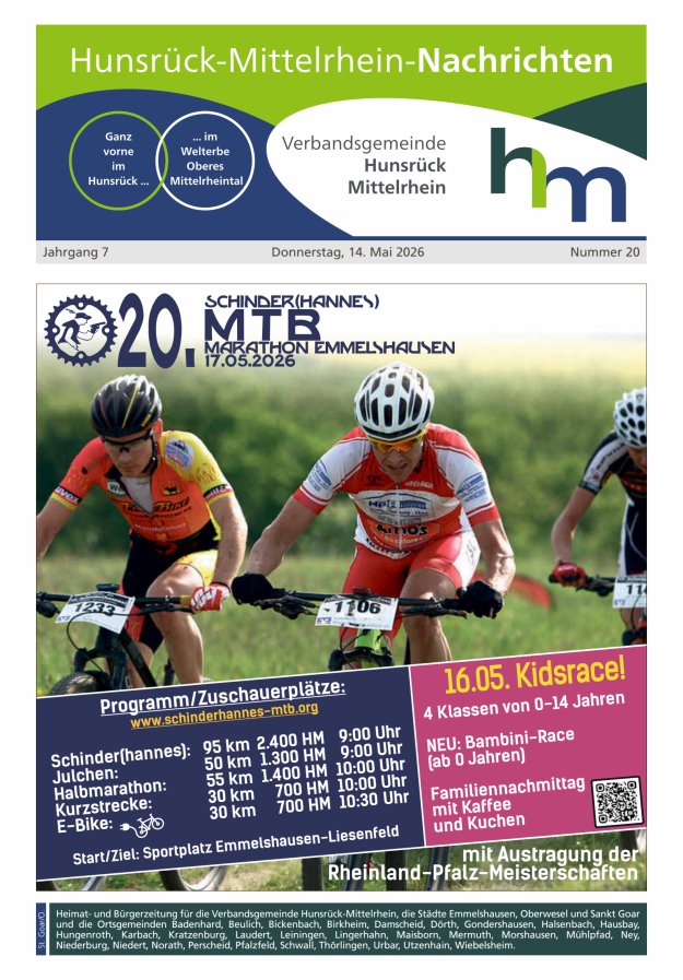 Hunsrück-Mittelrhein Nachrichten Ausgabe St Goar Oberwesel Titelblatt 19/2026