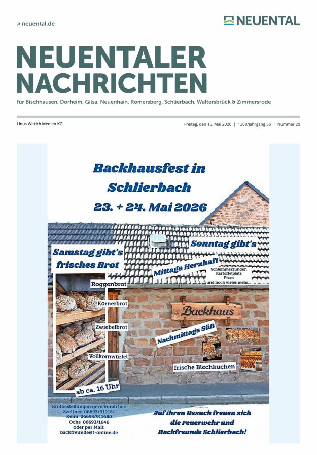 Neuentaler Nachrichten Titelblatt 20/2026