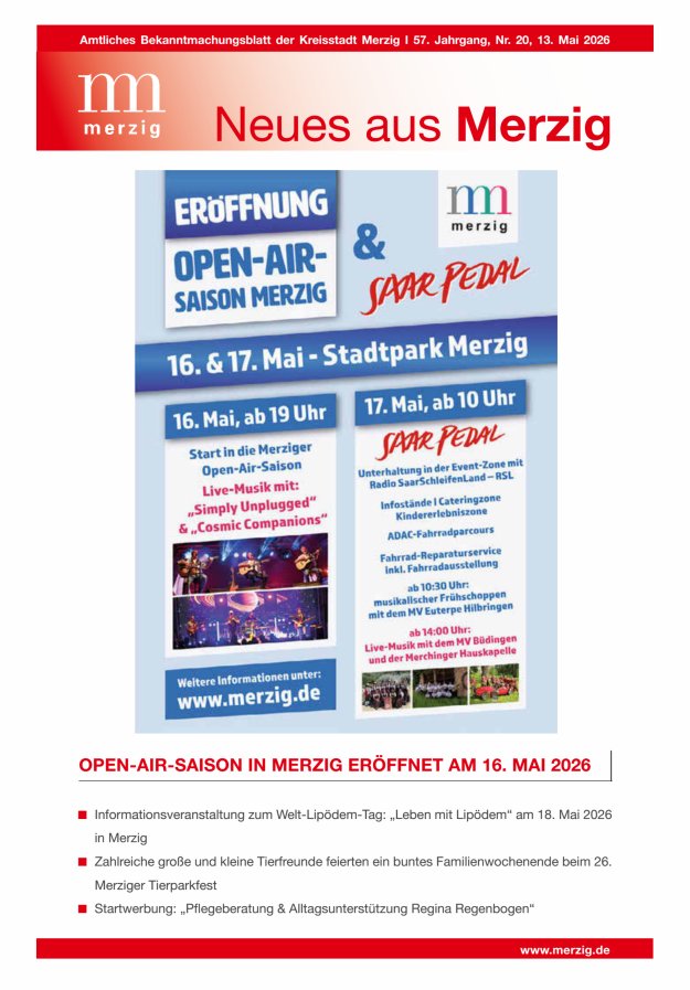 Neues aus Merzig Titelblatt 20/2026
