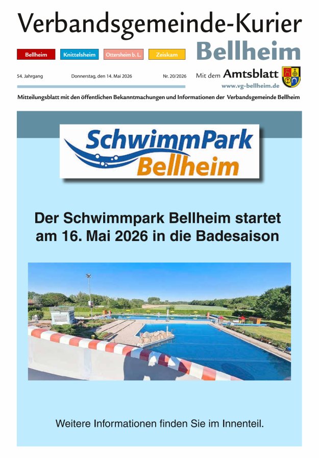 Verbandsgemeinde-Kurier Bellheim Titelblatt 20/2026