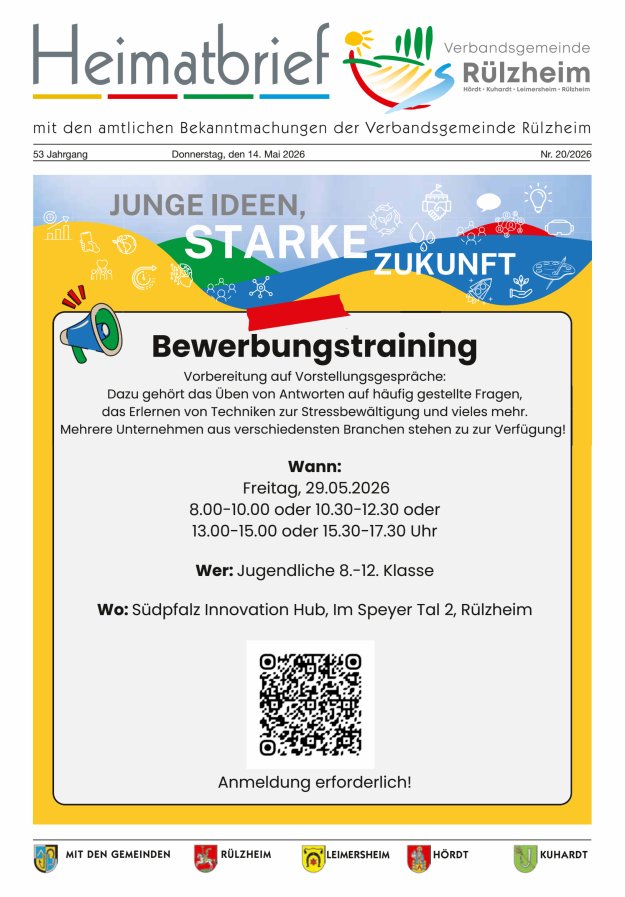 Heimatbrief VG Rülzheim Titelblatt 20/2026