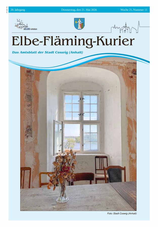 Elbe-Fläming-Kurier Das Amtsblatt der Stadt Coswig (Anhalt) Titelblatt 11/2026