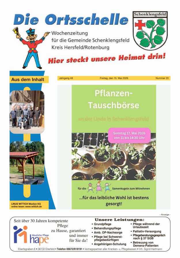 Die Ortsschelle Titelblatt 20/2026