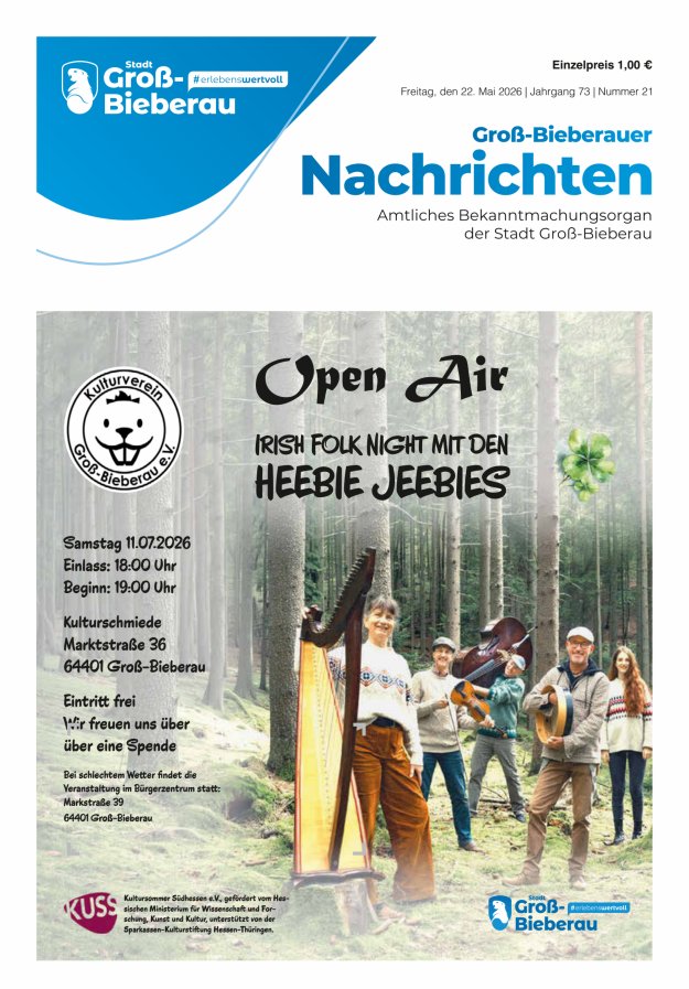 Groß-Bieberauer Nachrichten Titelblatt 21/2026
