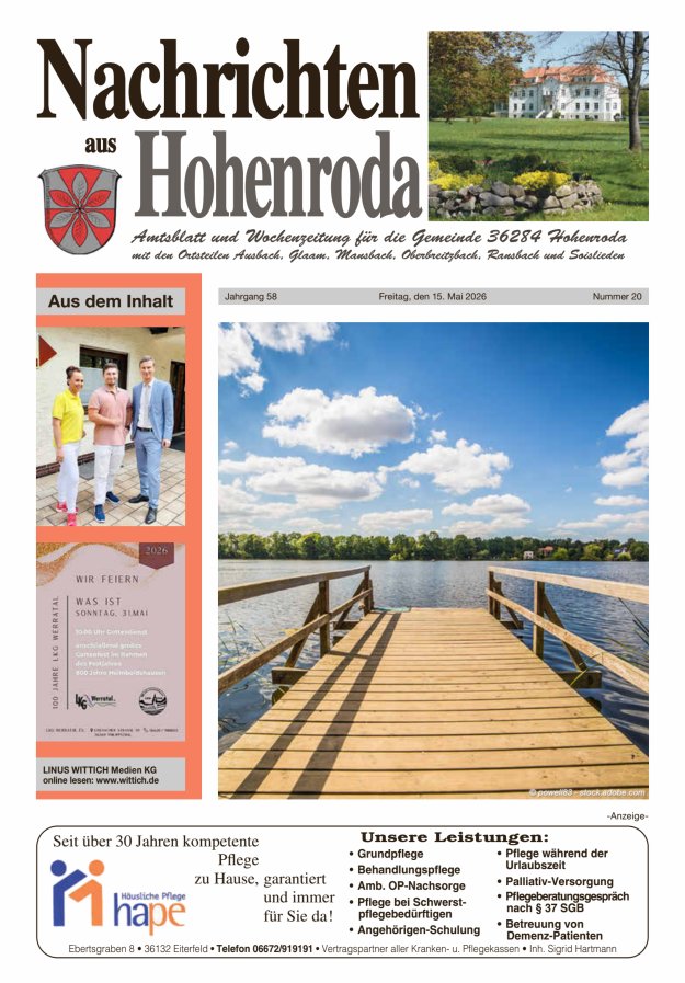 Nachrichten aus Hohenroda Titelblatt 20/2026