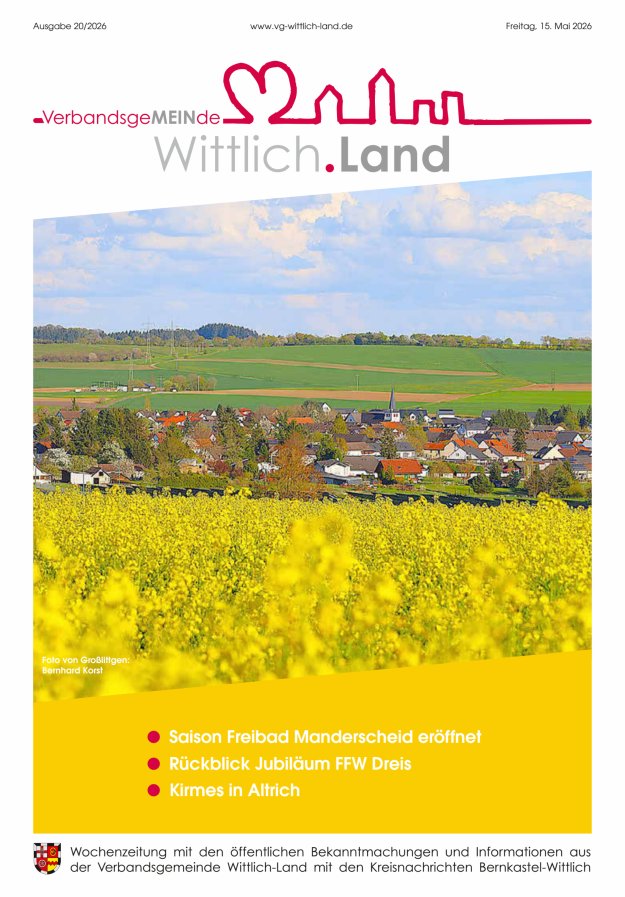 Mein Wittlich.Land Titelblatt 20/2026