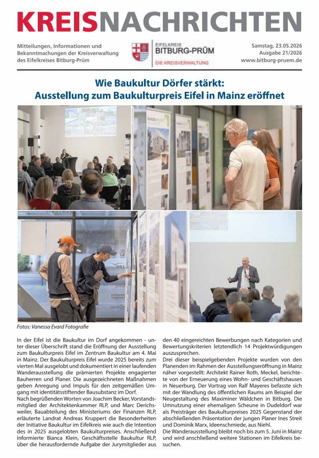 Kreis Bitburg-Prüm Titelblatt 21/2026
